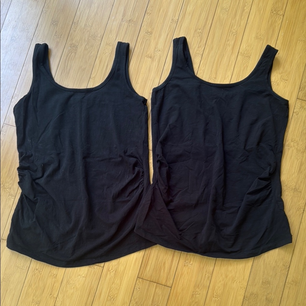 Sleek Black Maternity Tank Tops - Small - Luvmabelly